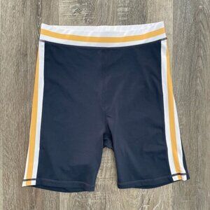 WILO The Label Rib Bike Short Navy/Marigold - Size: Medium